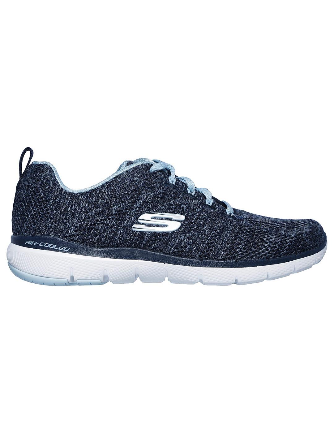 Skechers flex deals appeal mujer plata