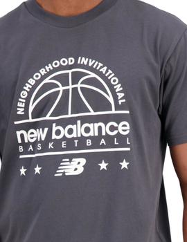  Camiseta New Balance Hoops Hombre Gris