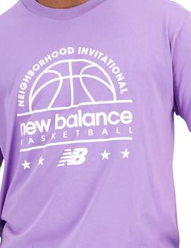 Camiseta New Balance Hoops Hombre Morado