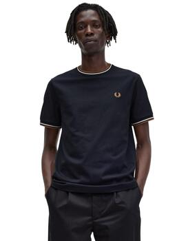 Camiseta Fred Perry Twin Tipped Hombre Marino