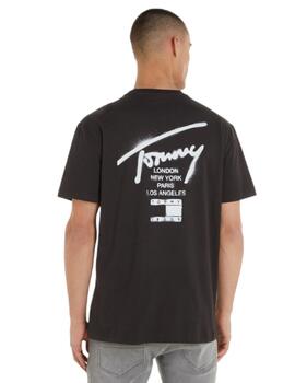 Camiseta Classic Spray Signature Hombre Negro