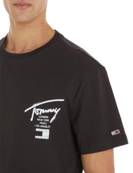 Camiseta Classic Spray Signature Hombre Negro