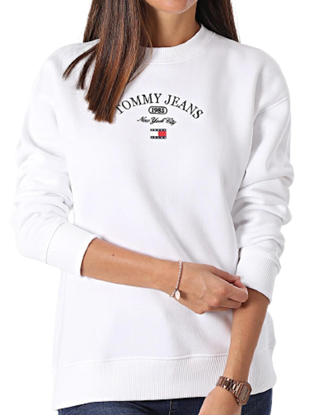 Sudadera Sin Capucha Tommy Mujer Blanco