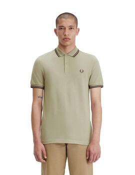 Polo Fred Perry Twin Tipped Hombre Beige