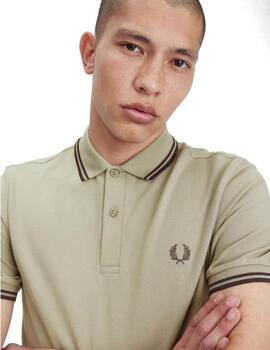 Polo Fred Perry Twin Tipped Hombre Beige