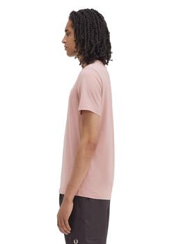 Camiseta Fred Perry Crew Neck Hombre Rosa