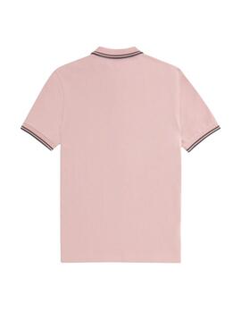 Polo Fred Perry Twin Tipped Hombre Rosa