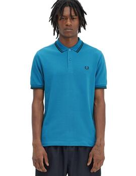 Polo Fred Perry Twin Tipped Hombre Azul