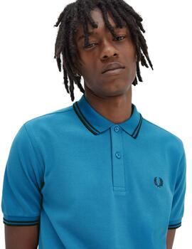 Polo Fred Perry Twin Tipped Hombre Azul