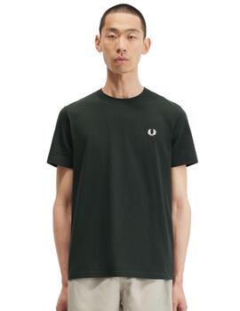 Camiseta Fred Perry Crew Neck Hombre Verde