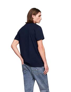 Camiseta Tommy Slim Essentials Hombre Azul Marino
