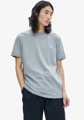 Camiseta Fred Perry Ringer Hombre Gris