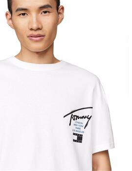 Camiseta Tommy  Reg Graffiti Tee Hombre Blanco