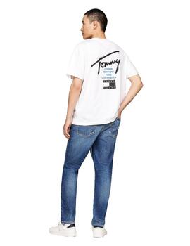 Camiseta Tommy  Reg Graffiti Tee Hombre Blanco