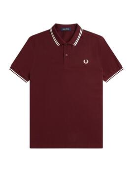 Polo Fred Perry Twin Tipped Hombre Granate