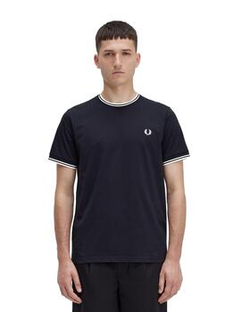 Camiseta Fred Perry Twin Tipped Hombre Negro