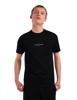 Camsieta Fred Perry Embroidered Hombre Negro