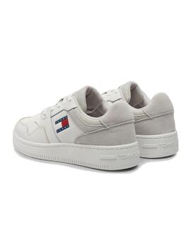 Zapatillas Tommy Retro Basket Mix Mujer Blanco