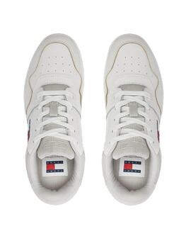 Zapatillas Tommy Retro Basket Mix Mujer Blanco