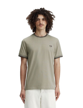 Camiseta Fred Perry Twin Tipped Hombre Gris