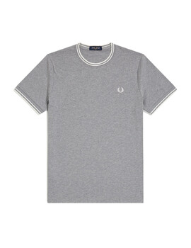 Camiseta Fred Perry Twin Tipped Hombre Gris