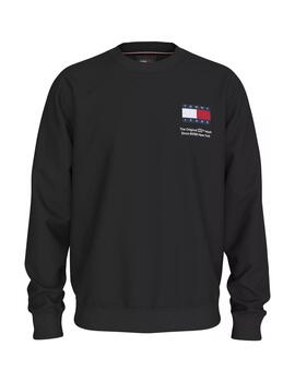 Sudadera Tommy Reg Flag Hombre Negro