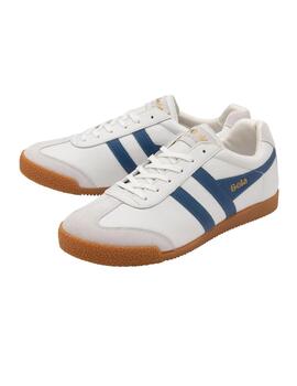 Zapatillas Gola Harrier Leather Hombre Blanco/Marino