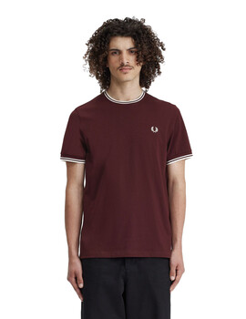 Camsieta Fred Perry Twin Tipped Hombre Burdeos