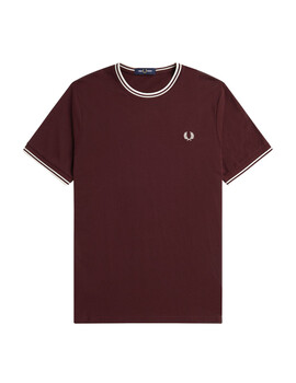 Camsieta Fred Perry Twin Tipped Hombre Burdeos