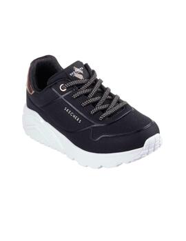 Zapatillas Skechers Uno Lite Metallic Mode Junior Negro