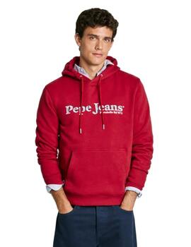 Sudadera Pepe Jeans con capucha fit regular Hombre Ruby Red