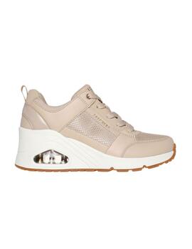 Zapatillas Skechers Uno Wedge Mujer Beige