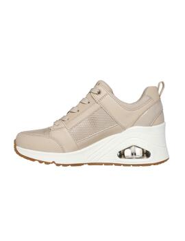 Zapatillas Skechers Uno Wedge Mujer Beige