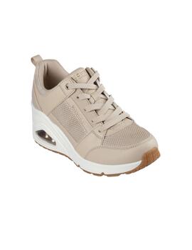 Zapatillas Skechers Uno Wedge Mujer Beige