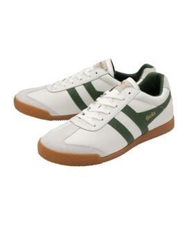 Zapatillas Gola Harrier Leather Hombre Blanco/Verde