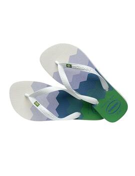 Chanclas Havaianas Brasil Fresh White Hombre Azul