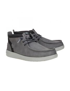 Botín Hey Dude Wally Mid Gripr Classic Hombre Gris