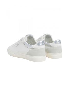 Zapatillas Pepe Jeans Kenton Court Silver Mujer Blanco