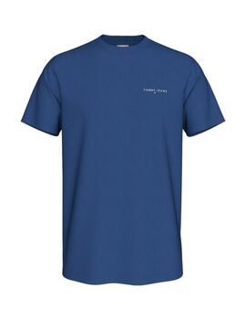 Camiseta Tommy Tjm Slim Linear Chest Hombre Azul