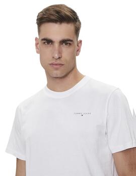 Camiseta Tommy Tjm Slim Linear Chest Hombre Blanca