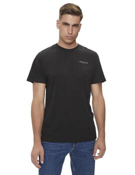 Camiseta Tommy Tjm Slim Linear Chest Hombre Negra