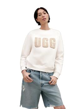 Sudadera UGG Madeline Fuzzy Logo Mujer Blanco