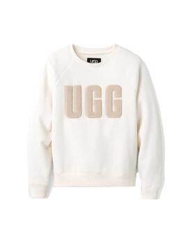 Sudadera UGG Madeline Fuzzy Logo Mujer Blanco