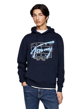 Sudadera Tommy Tjm Reg Spray Hombre Azul