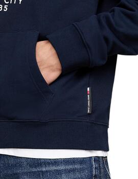 Sudadera Tommy Tjm Reg Spray Hombre Azul