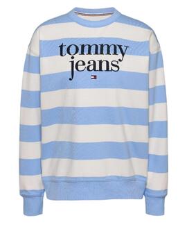 Sudadera Tommy Tjm Stripe Mujer Azul