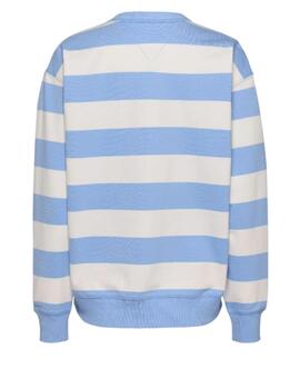 Sudadera Tommy Tjm Stripe Mujer Azul