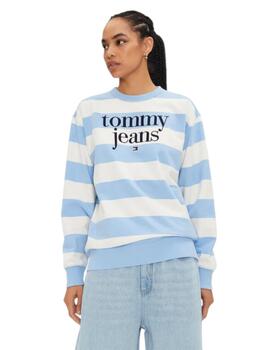 Sudadera Tommy Tjm Stripe Mujer Azul