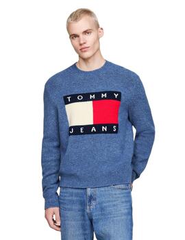  Jersey Tommy Melange Flag Hombre Azul