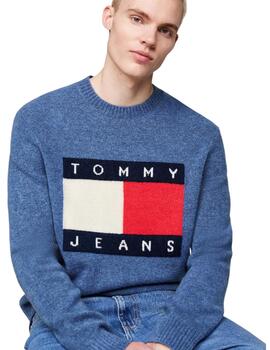  Jersey Tommy Melange Flag Hombre Azul